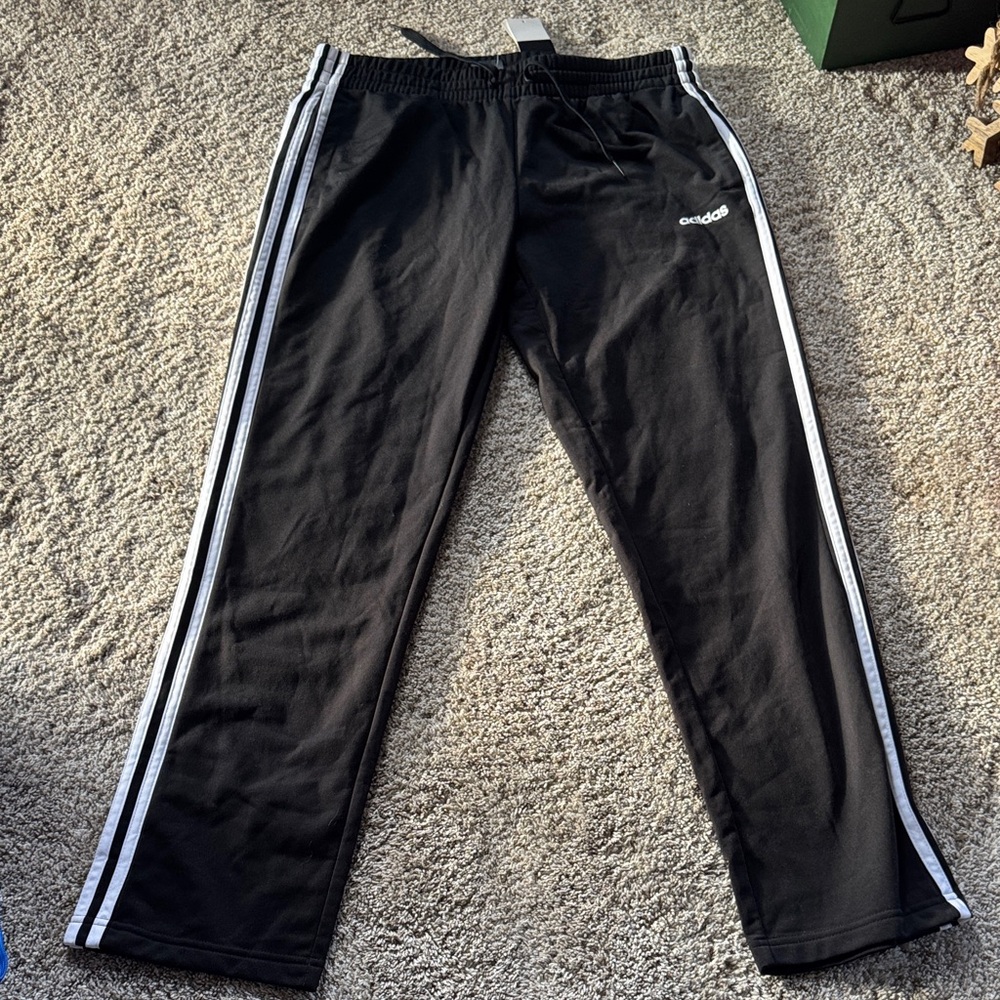 adidas Black Joggers with White Accents